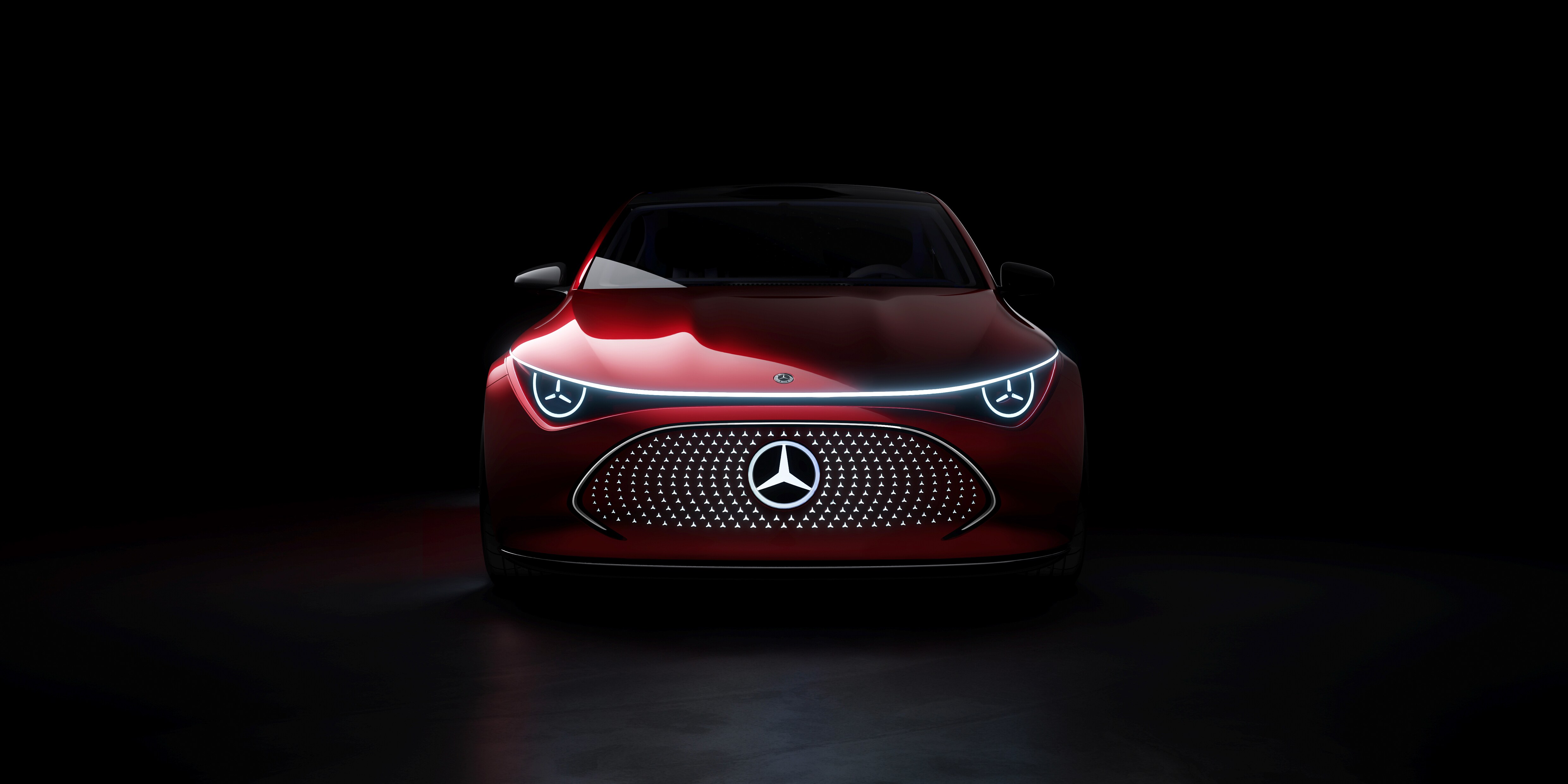 Concept CLA Class | Mercedes-Benz die rote Mercedes-Benz CLA CLass von der Seite