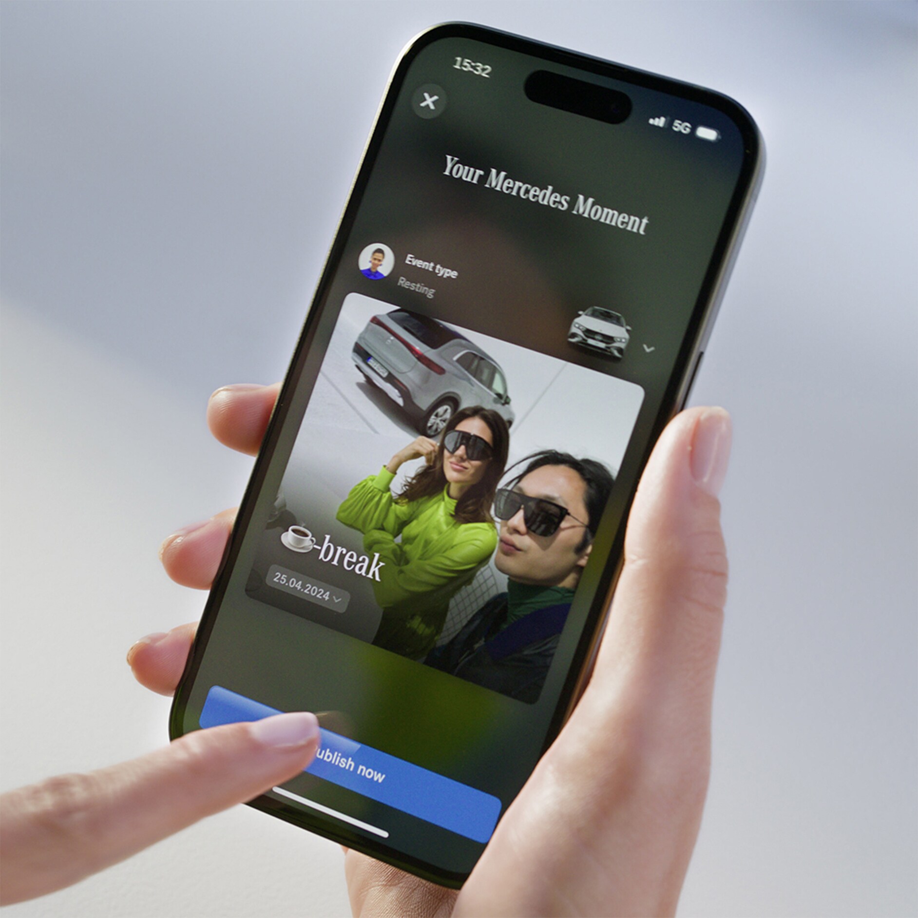 Mercedes-Benz Stories App | Apps | Mercedes-Benz Der Bildschirm der Mercedes-Benz Stories App.