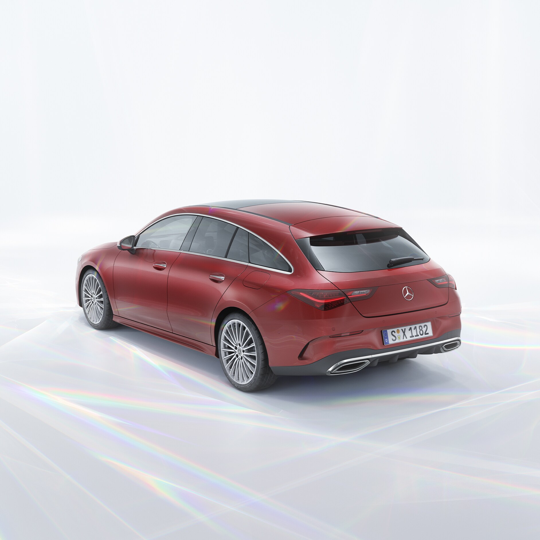 Unterschiede Shooting Brake und T-Modell | T-Modelle | Mercedes-Benz Der Mercedes-Benz CLA Shooting Brake in einer Heckansicht von Mercedes-Benz.
