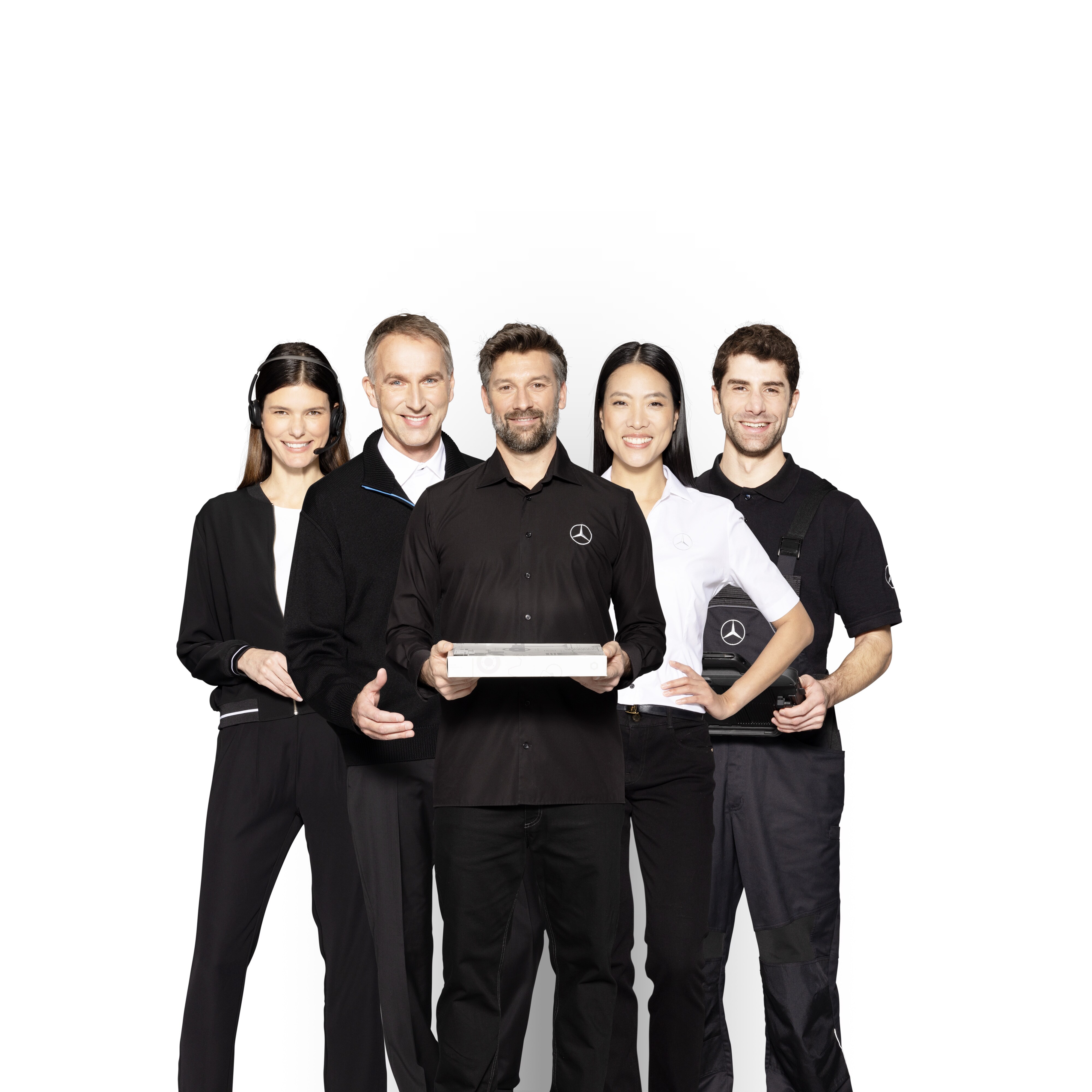 Übersichtsseite | Mercedes-Benz Transporter. Fünf Mercedes-Benz Testimonials, die für Mercedes-Benz Transporter-Services stehen